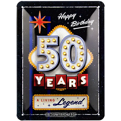 nostalgic-art-50-years-birthday-targa-metallo-15x20-cm-in-acciaio image 1
