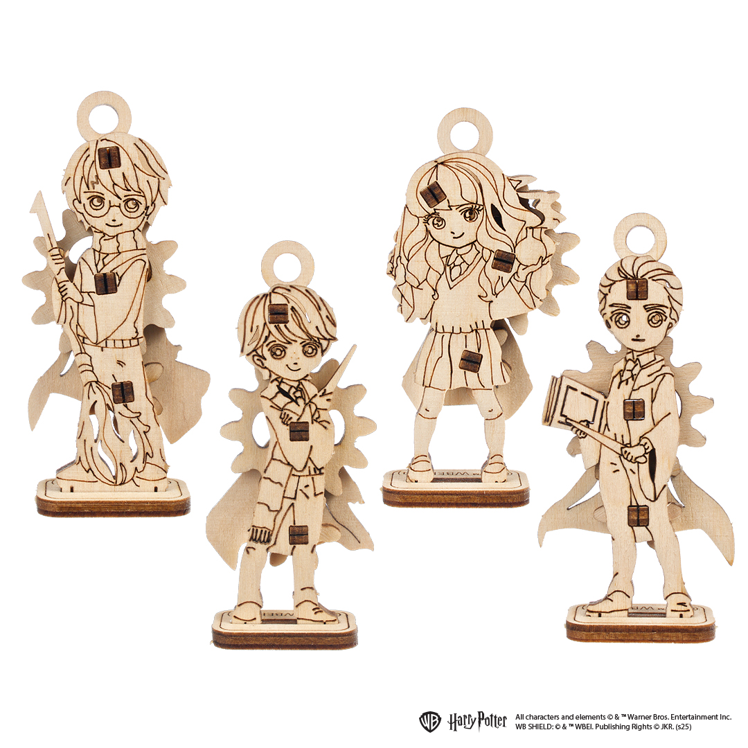 ugears-hogwarts-students-fidgets-set-4-mini-figure-in-legno-3d-harry-potter image 1