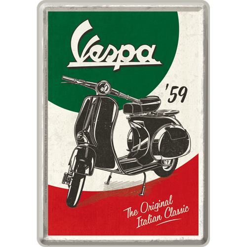 nostalgic-art-vespa-the-italian-classic-card-metallo-10x14-cm image 1