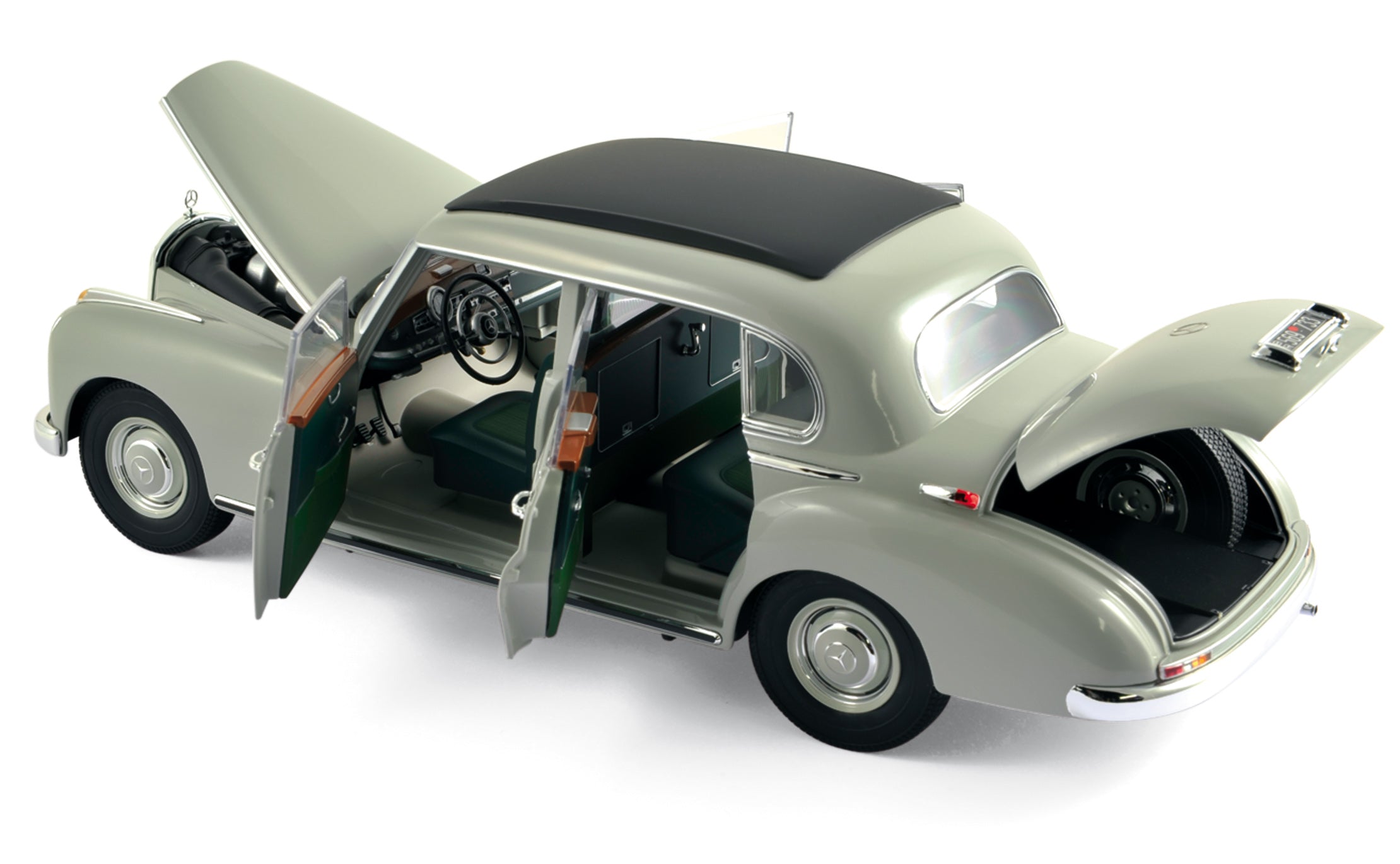 norev-mercedes-benz-300-1955-modellino-1-18-gris-beige image 2