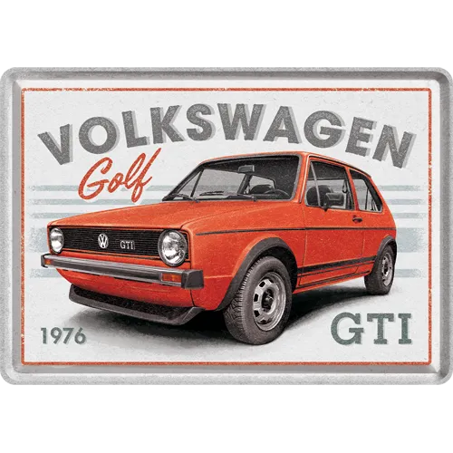 nostalgic-art-vw-golf-gti-1976-metal-card-10x14-cm image 1