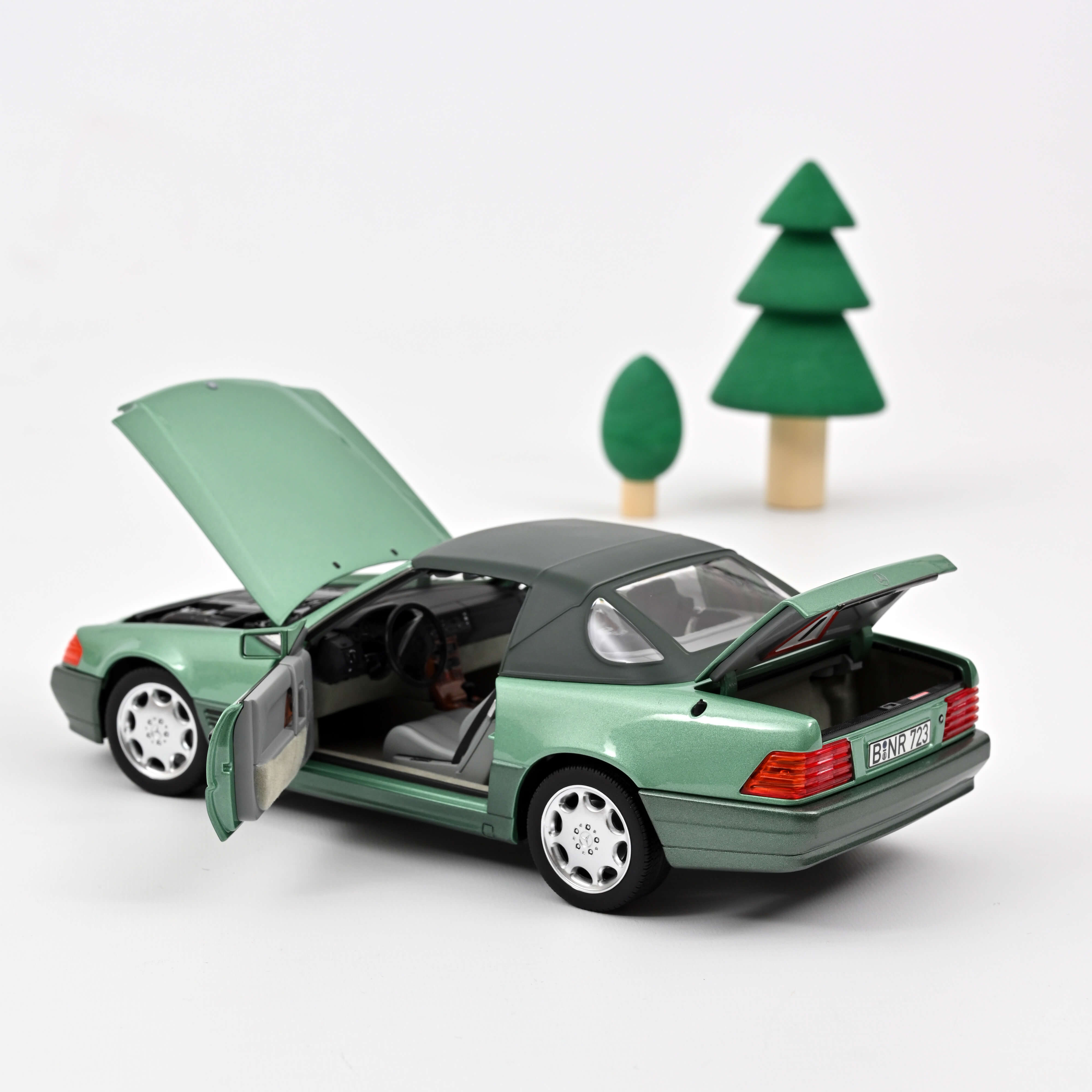 norev-mercedes-benz-500-sl-1989-1-18-modellino-die-cast-verde-metallizzato-edizi image 3