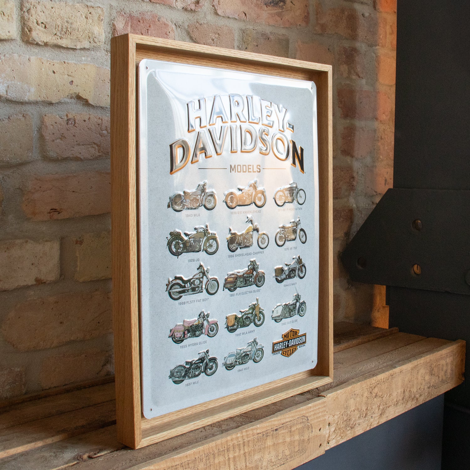 nostalgic-art-harley-davidson-model-chart-cornice-n-frame-l-33-5x44-cm image 2