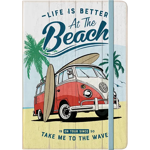 nostalgic-art-vw-bulli-beach-quaderno-a5-hardcover-128-pagine-15-x-20-cm image 1