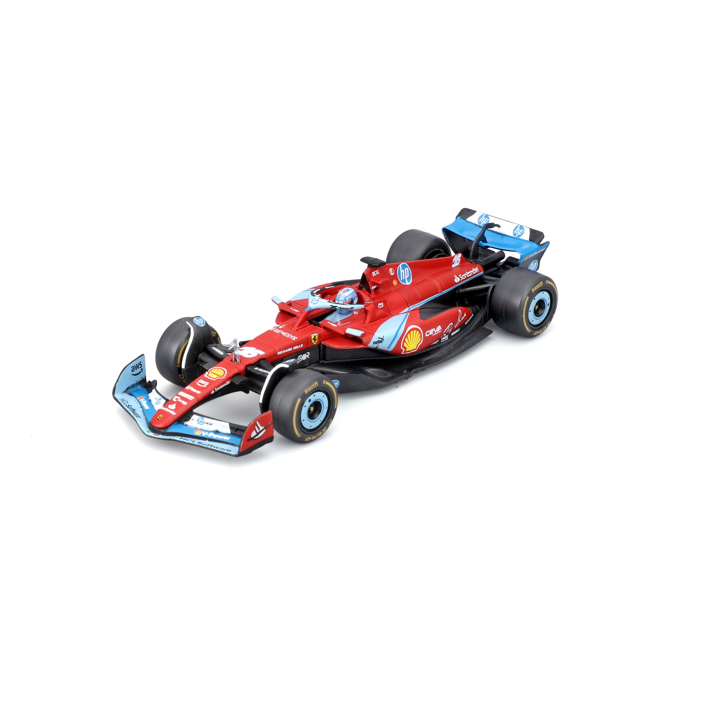 bburago-ferrari-f1-sf-24-16-leclerc-miami-gp-2024-1-43-con-pilota-e-teca-die-cas image 1