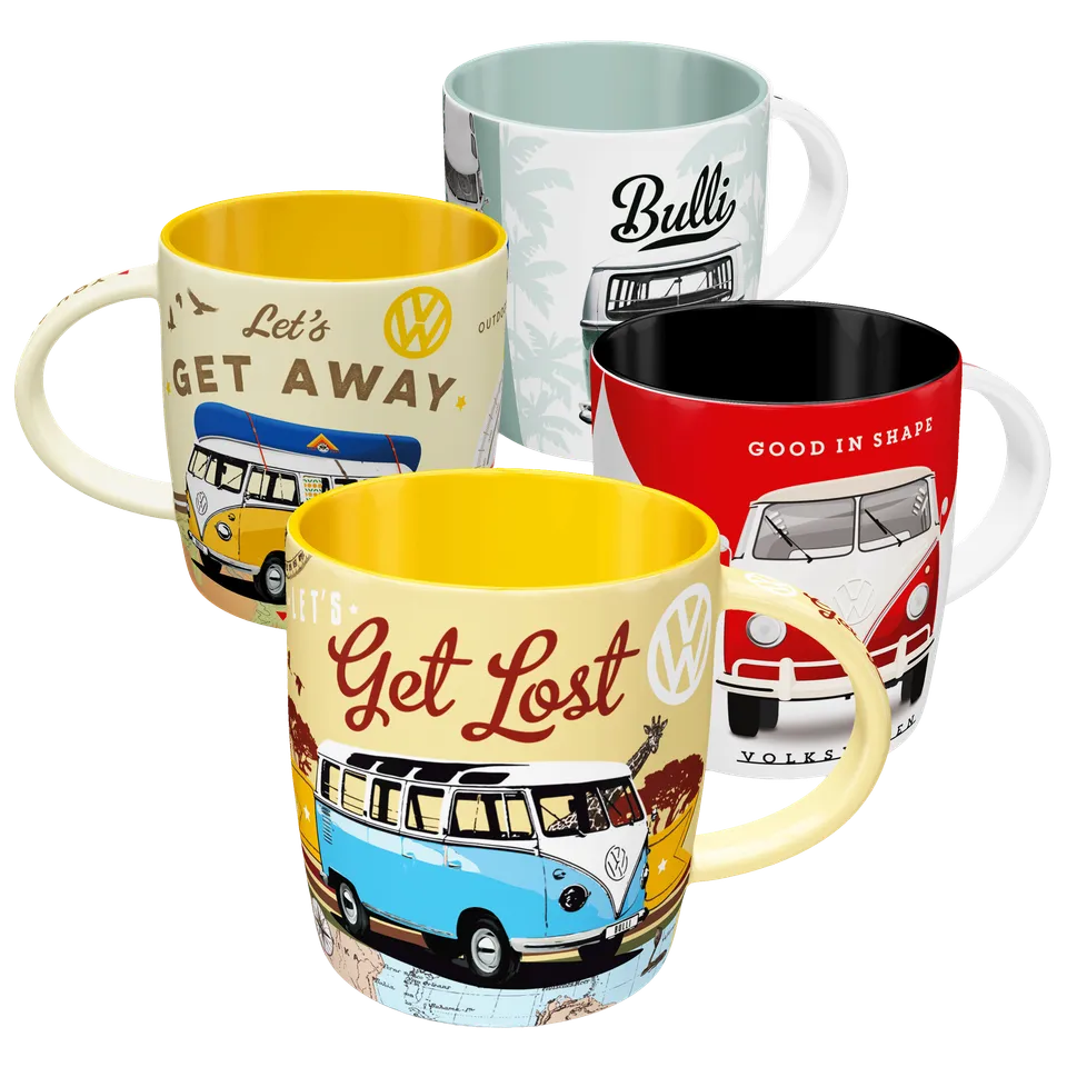 nostalgic-art-volkswagen-vw-bulli-roadtrip-set-4-tazze-ceramica-330-ml-con-giftb image 1