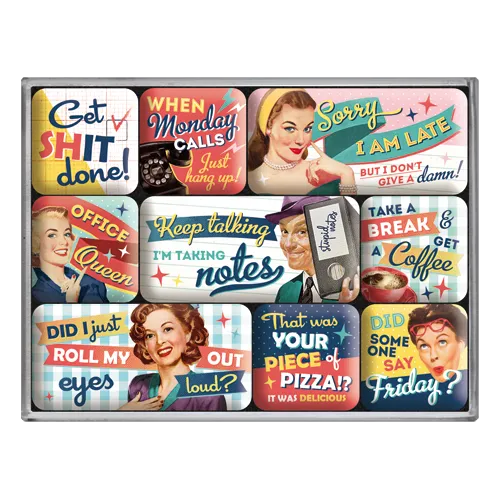 nostalgic-art-office-fun-set-magneti-say-it-50s-7x9x2-cm image 1