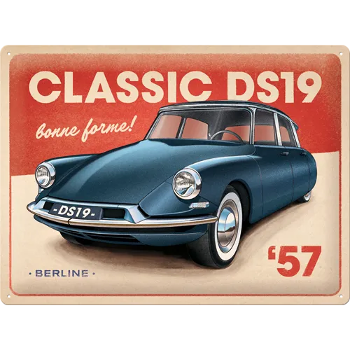 nostalgic-art-ds-classic-ds19-berline-targa-in-metallo-30x40-cm image 1