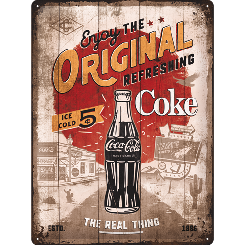nostalgic-art-coca-cola-original-coke-highway-66-targa-in-metallo-30x40-cm image 1
