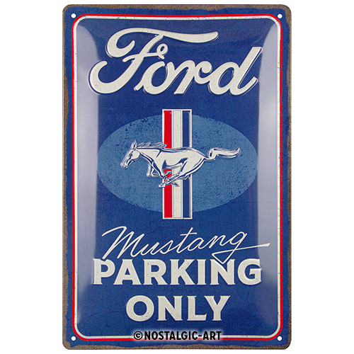 nostalgic-art-ford-mustang-parking-only-targa-in-metallo-20x30-cm image 2