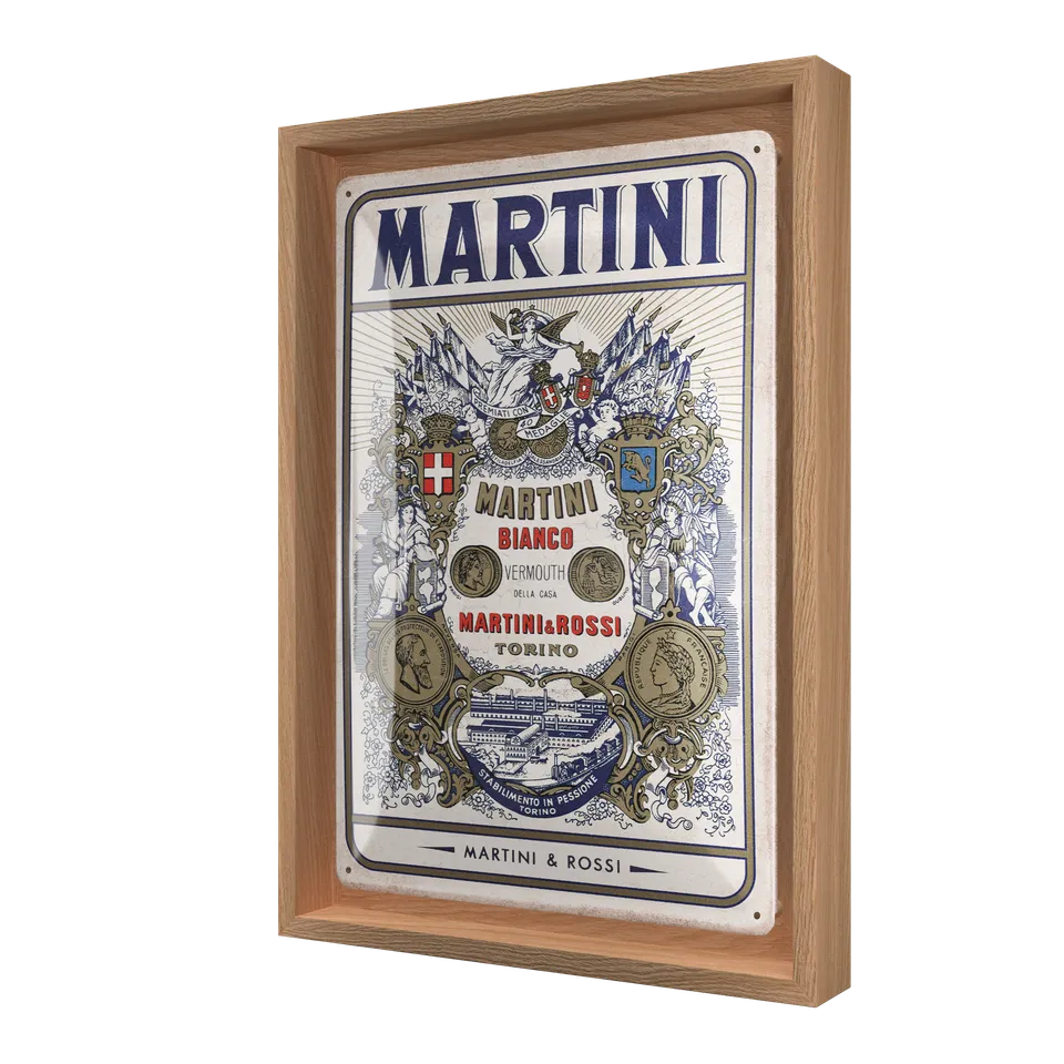 nostalgic-art-martini-bianco-vermouth-label-cornice-n-frame-m-24-x-33-5-cm image 1