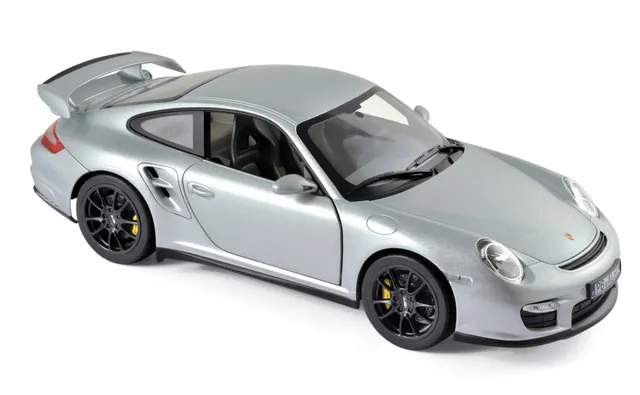 norev-porsche-911-gt2-2007-argento-con-ruote-nere-1-18-automodello-die-cast-coll image 1