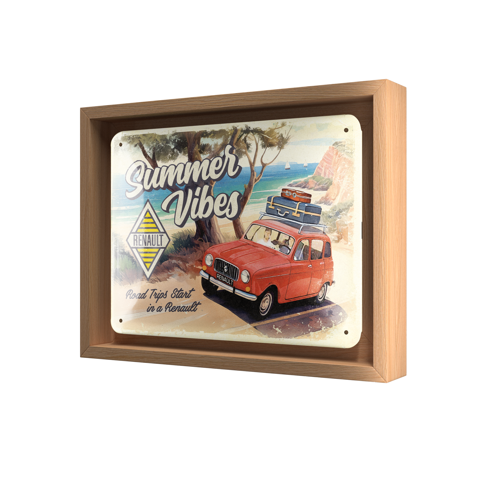 nostalgic-art-renault-summer-vibes-n-frame-s-edition-cornice-in-legno-con-targa- image 1