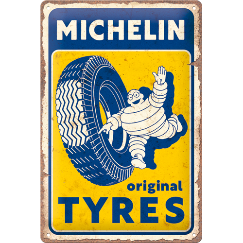 nostalgic-art-michelin-original-tyres-targa-metallo-20x30-cm image 1