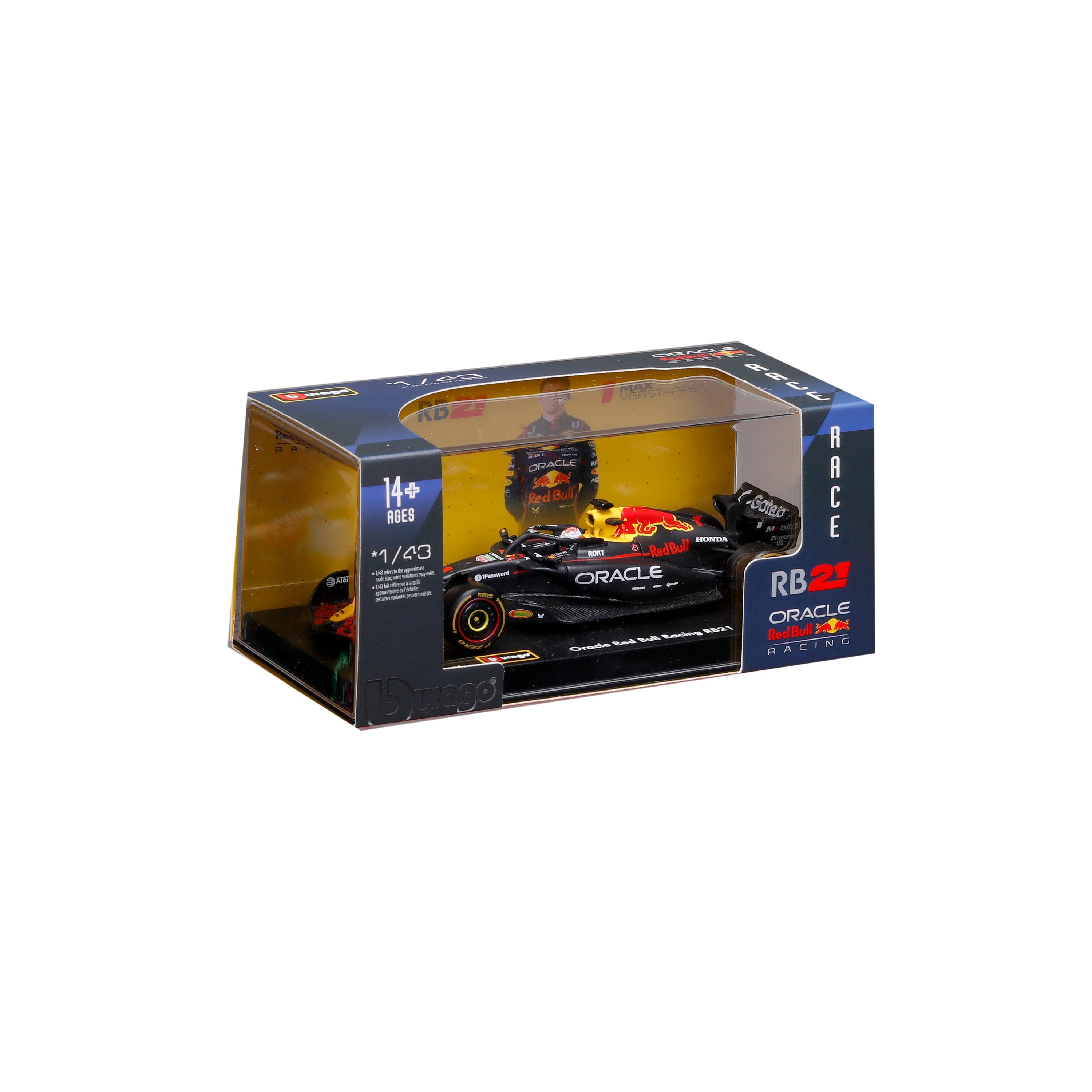 bburago-f1-red-bull-racing-rb21-2025-1-max-verstappen-modellino-scala-1-43-con-b image 2
