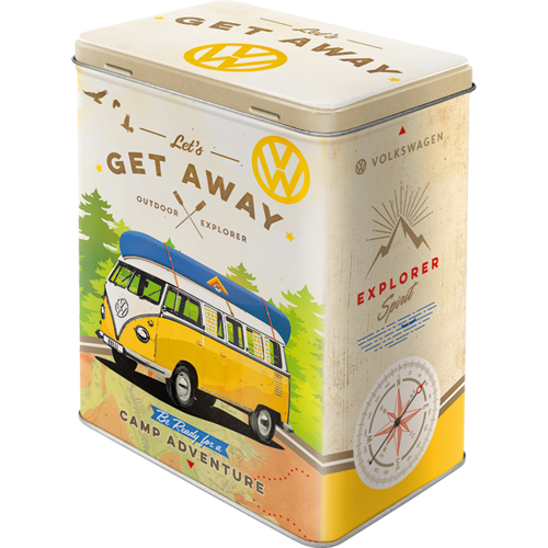 nostalgic-art-vw-bulli-let-s-get-away-scatola-latta-3-litri image 1