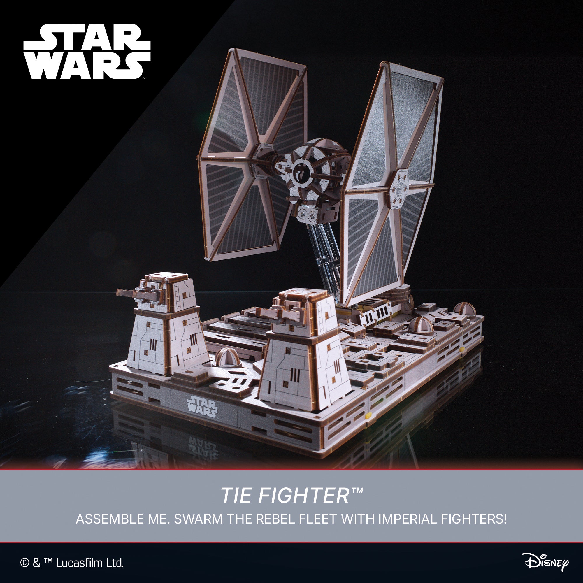ugears-tie-fighter-star-wars-modellino-meccanico-in-legno image 8
