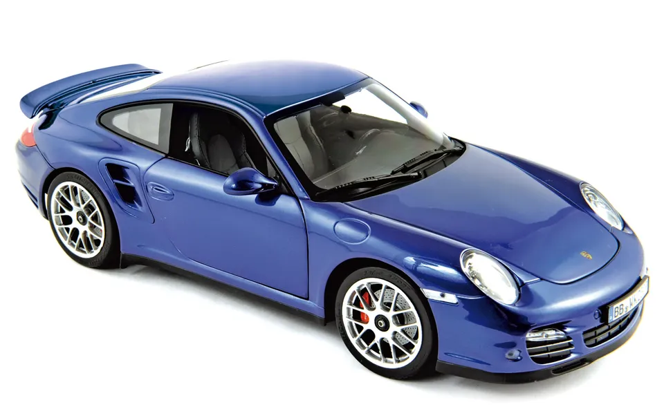 norev-porsche-911-turbo-2010-blu-aqua-1-18-modellino-auto-die-cast image 1