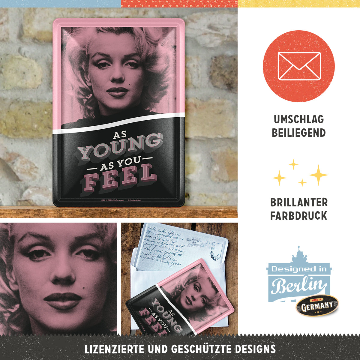 nostalgic-art-marilyn-as-young-as-you-feel-metal-card image 3