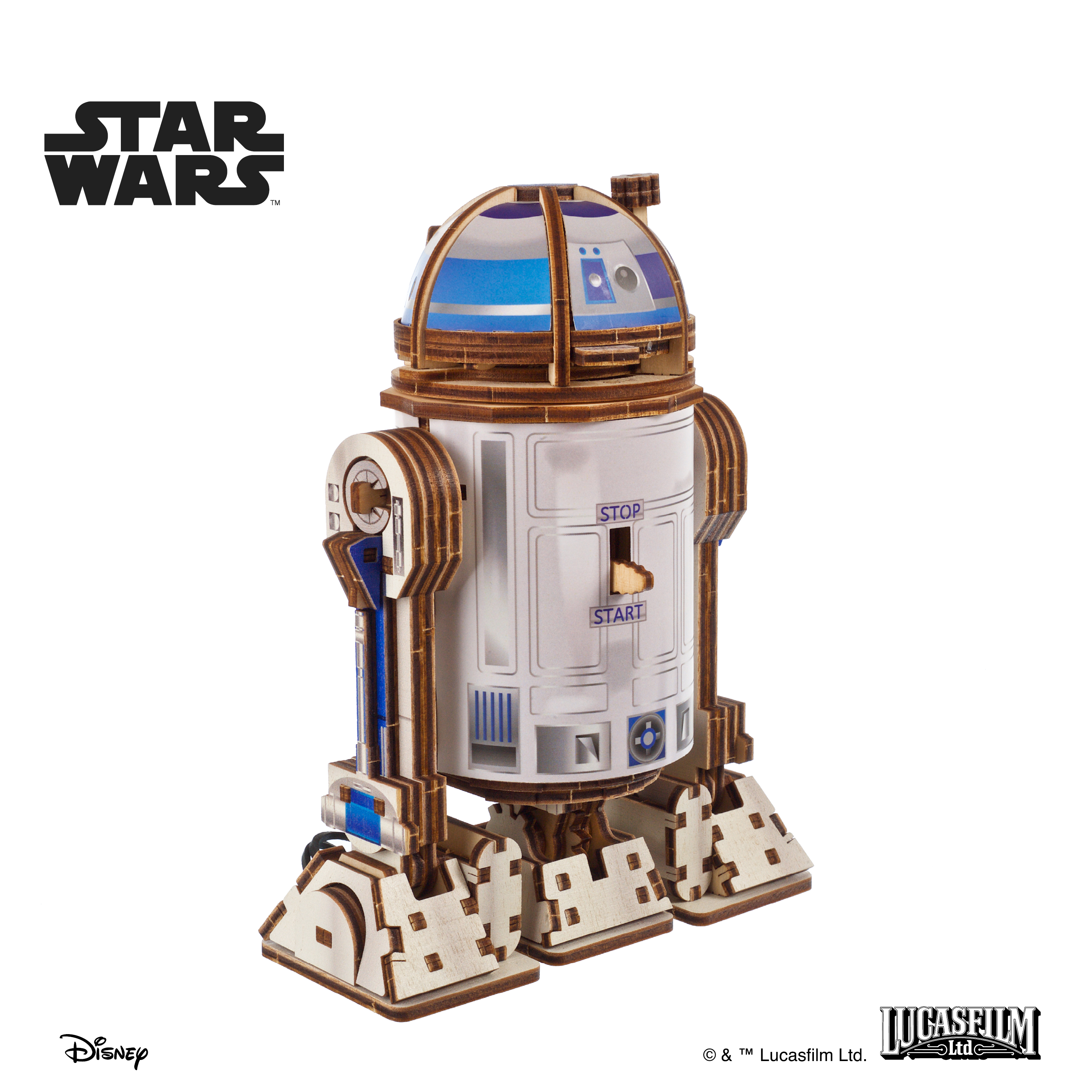 ugears-r2-d2-star-wars-modellino-3d-in-legno-colorato-con-led image 6