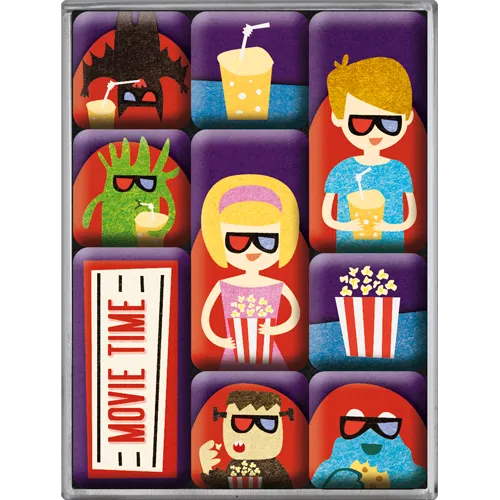 nostalgic-art-movie-time-set-magneti-da-frigo-9-pezzi image 1