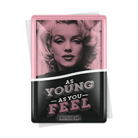 nostalgic-art-marilyn-as-young-as-you-feel-cartolina-in-metallo-10x14-cm image 2