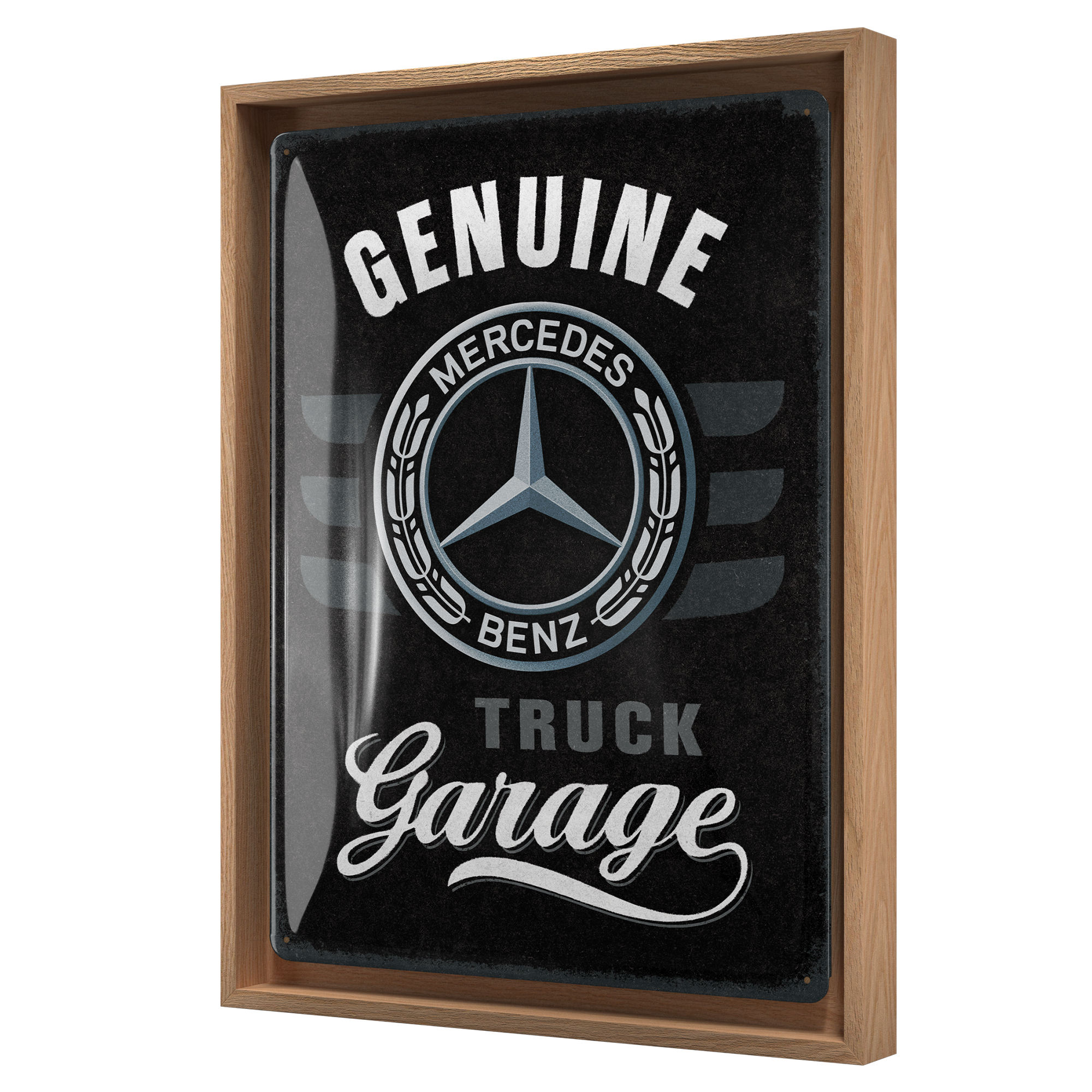 nostalgic-art-daimler-truck-garage-n-frame-l-edition-cornice-in-legno-con-insegn image 1