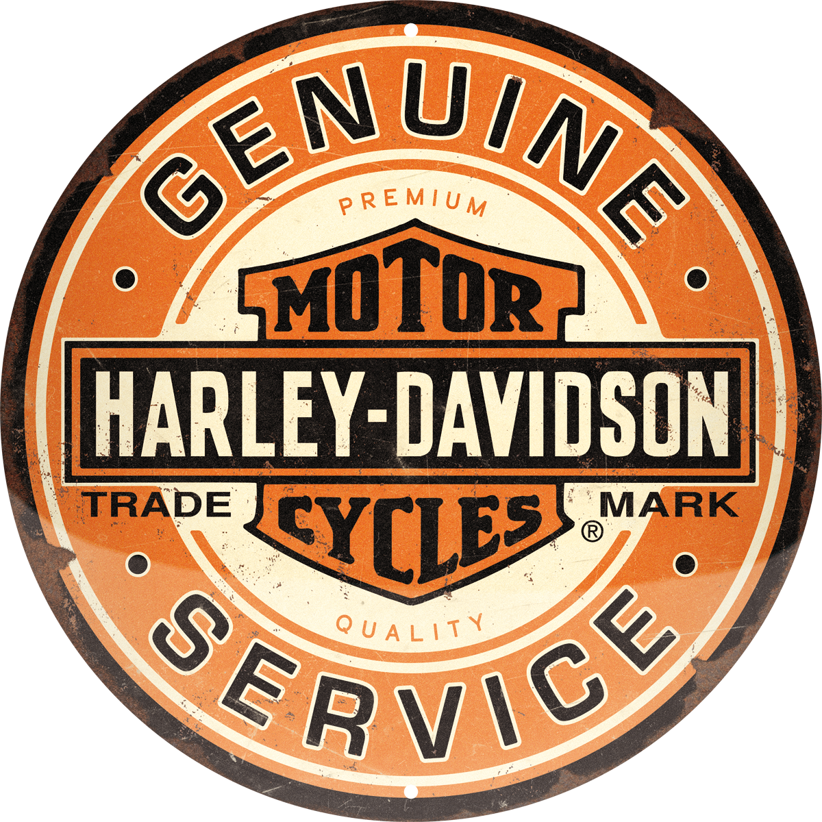 nostalgic-art-harley-davidson-genuine-service-targa-rotonda-35-cm image 1