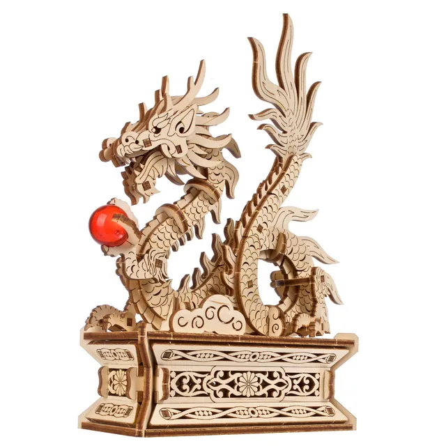 ugears-wood-dragon-modello-3d-in-legno-con-portagioie-e-cassettino-segreto image 1