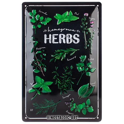 nostalgic-art-homegrown-herbs-special-edition-targa-metallo-20x30-cm image 1