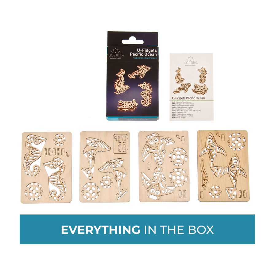 ugears-u-fidgets-pacific-ocean-set-4-animali-marini-in-legno image 8