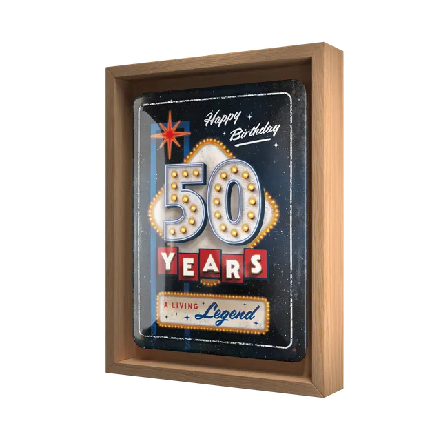 nostalgic-art-50-years-birthday-n-frame-s-edition-insegna-in-metallo-con-cornice image 1