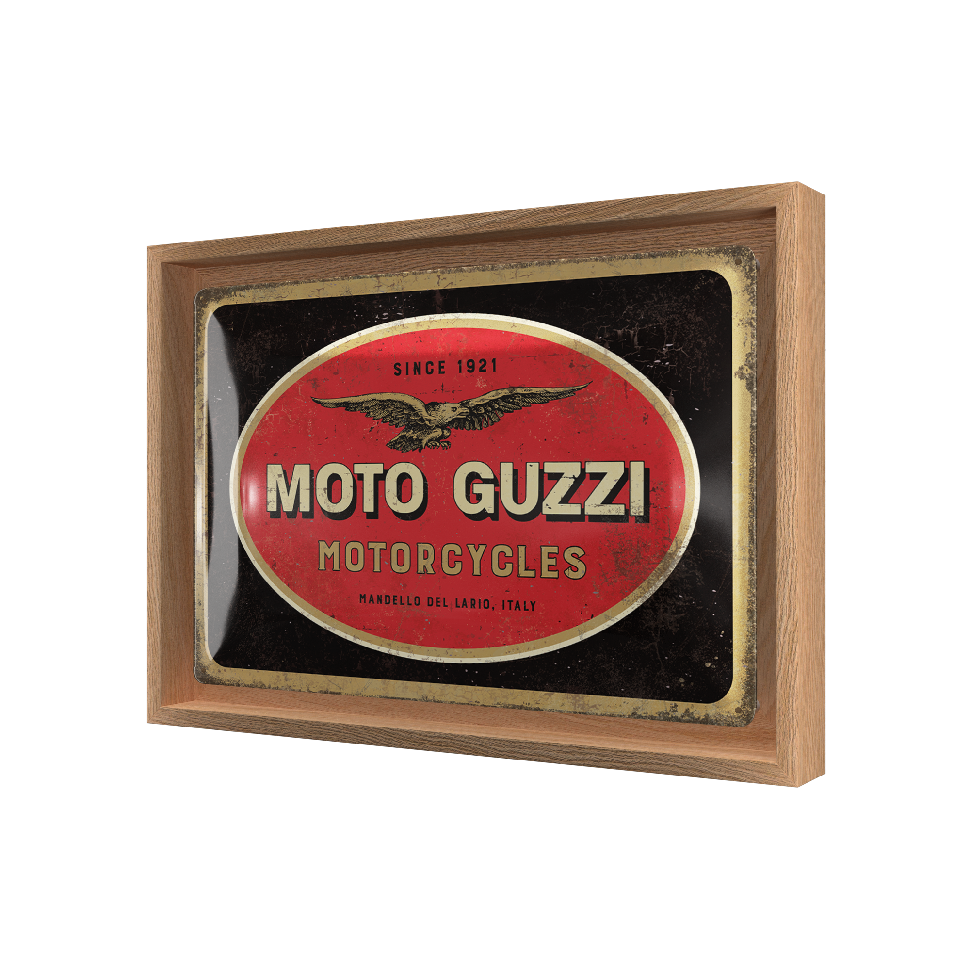nostalgic-art-moto-guzzi-logo-motorcycles-insegna-n-frame-m-edition-24x33-5-cm image 1