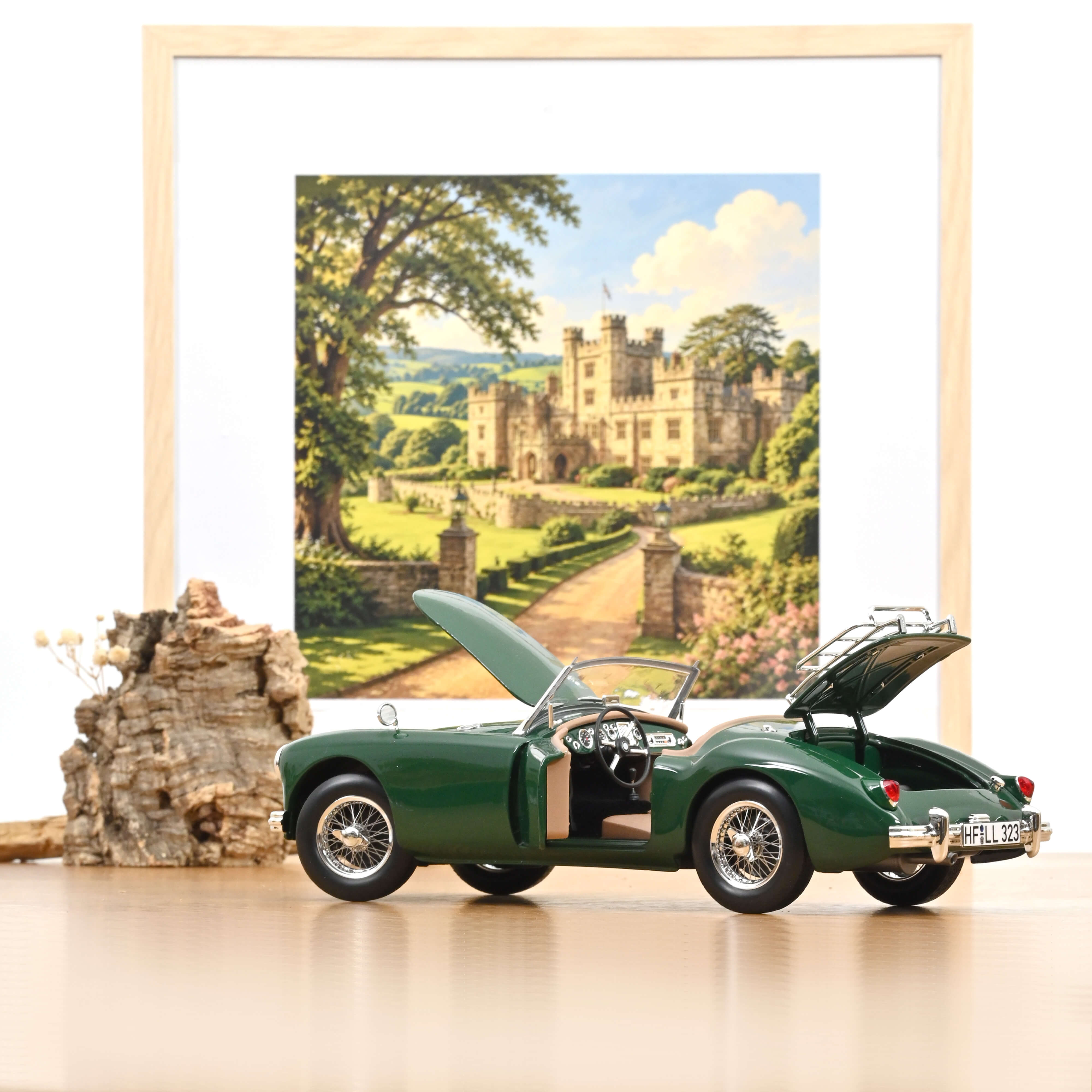 norev-mga-1955-modellino-auto-1-18-british-racing-green-roadster image 2