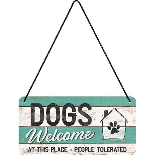 nostalgic-art-pfotenschild-dogs-welcome-insegna-metallo-da-appendere-10x20-cm image 2