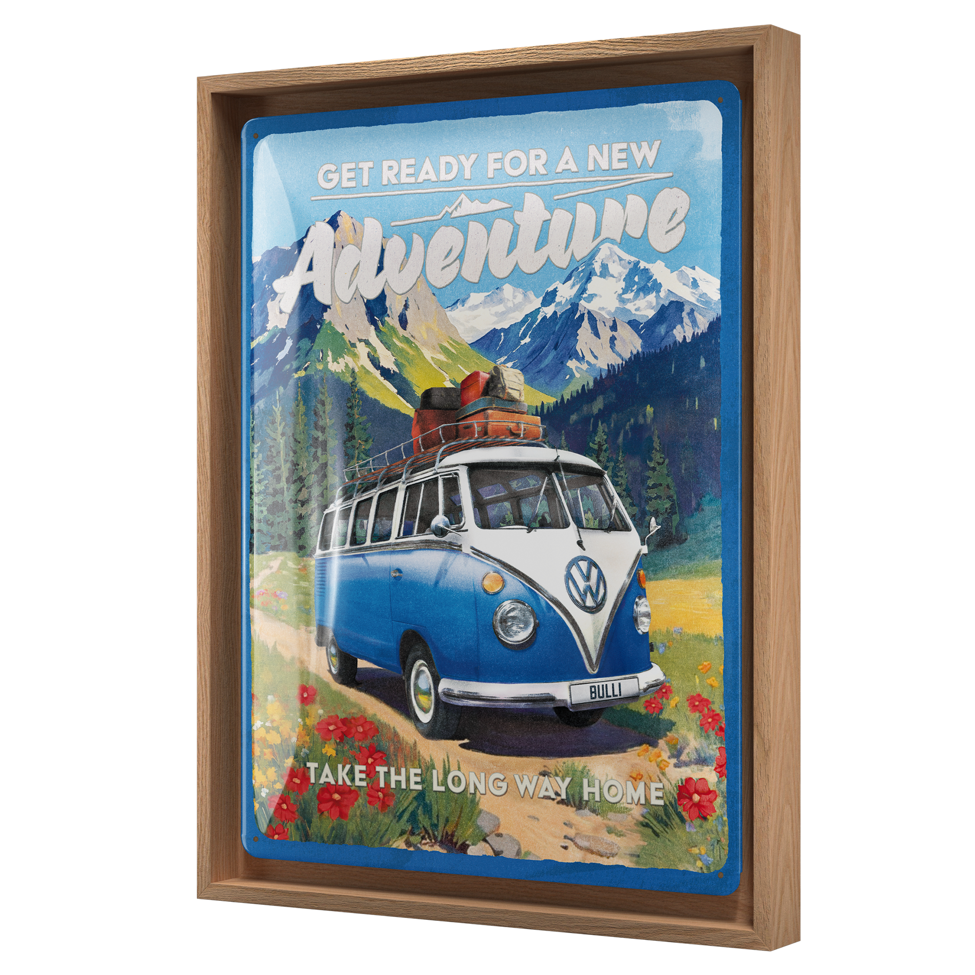 nostalgic-art-vw-bulli-ready-for-a-new-adventure-cornice-n-frame-l-33-5x44-cm image 1
