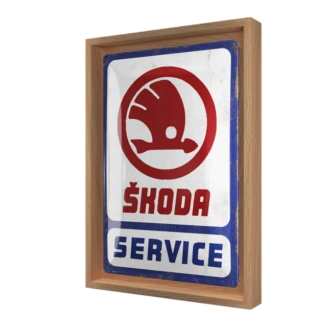 nostalgic-art-skoda-service-targa-con-cornice-n-frame-m image 1