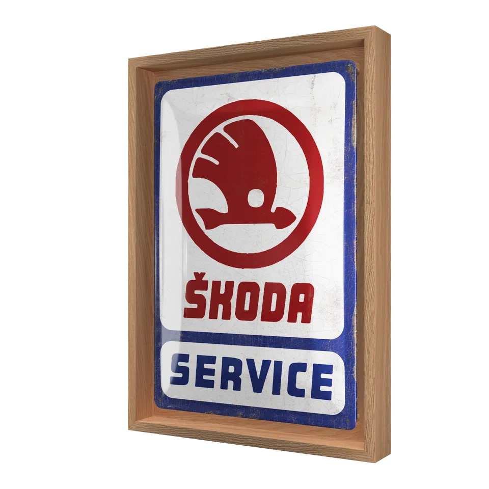 nostalgic-art-skoda-service-targa-con-cornice-n-frame-m image 1