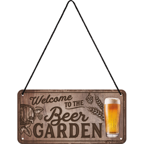 nostalgic-art-welcome-to-the-beer-garden-insegna-metallo-10x20-cm image 2