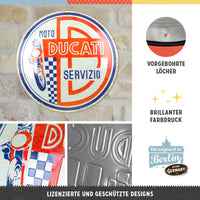 nostalgic-art-ducati-moto-servizio-targa-rotonda-in-metallo image 2