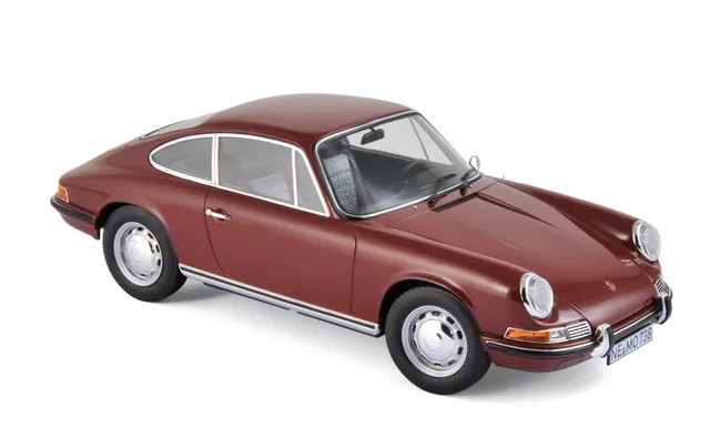 norev-porsche-911-t-1969-modellino-auto-1-18-rosso-scuro image 1