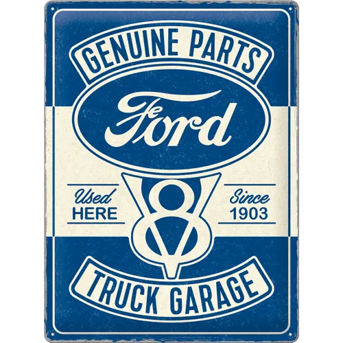 nostalgic-art-ford-v8-truck-garage-targa-in-metallo-30x40-cm image 1