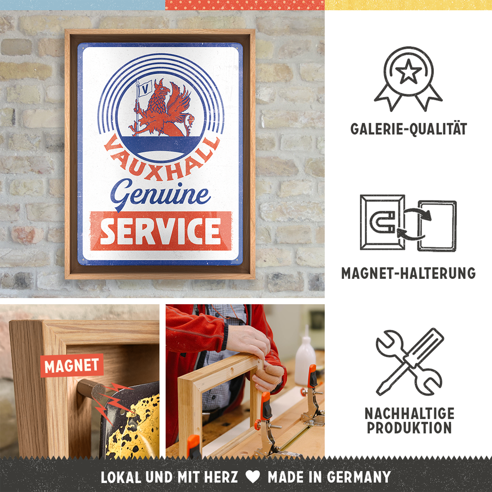 nostalgic-art-vauxhall-genuine-service-n-frame-l-edition-cornice-in-legno-33-5-x image 3