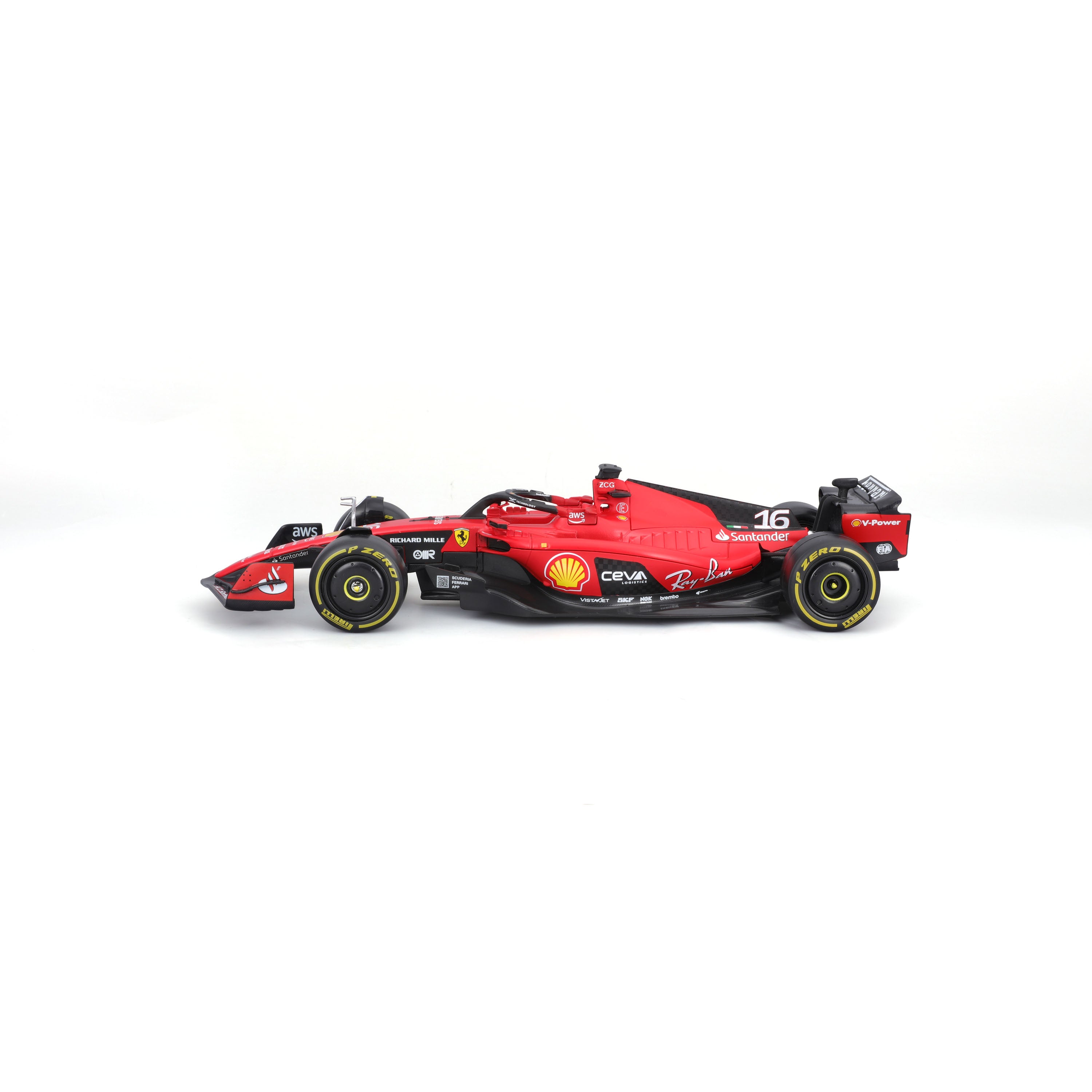 bburago-ferrari-sf-23-16-charles-leclerc-scala-1-24-modellino-f1-die-cast-con-pi image 3