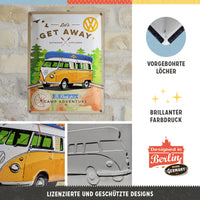 nostalgic-art-volkswagen-vw-bulli-let-s-get-away-targa-in-metallo-30x40-cm image 4