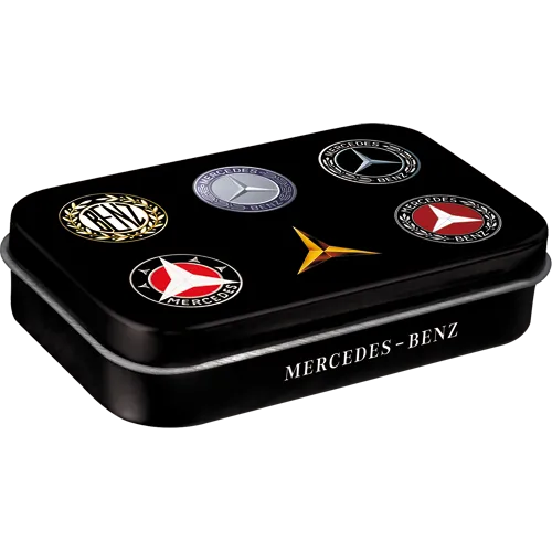 nostalgic-art-mercedes-benz-logo-evolution-mint-box-xl-8x6x2-cm image 1