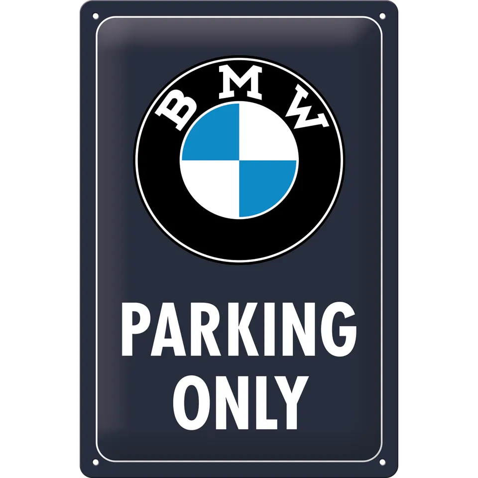 nostalgic-art-bmw-parking-only-classic-blue-targa-metallo-20x30-cm image 1