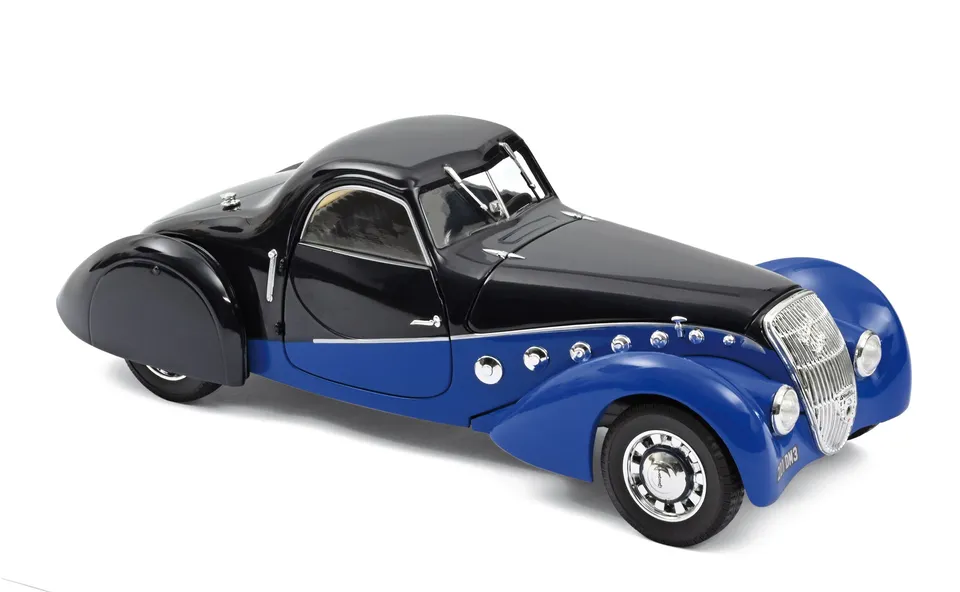 norev-peugeot-302-darl-mat-coup-1937-modellino-auto-1-18-blu-chiaro-e-blu-scuro image 1