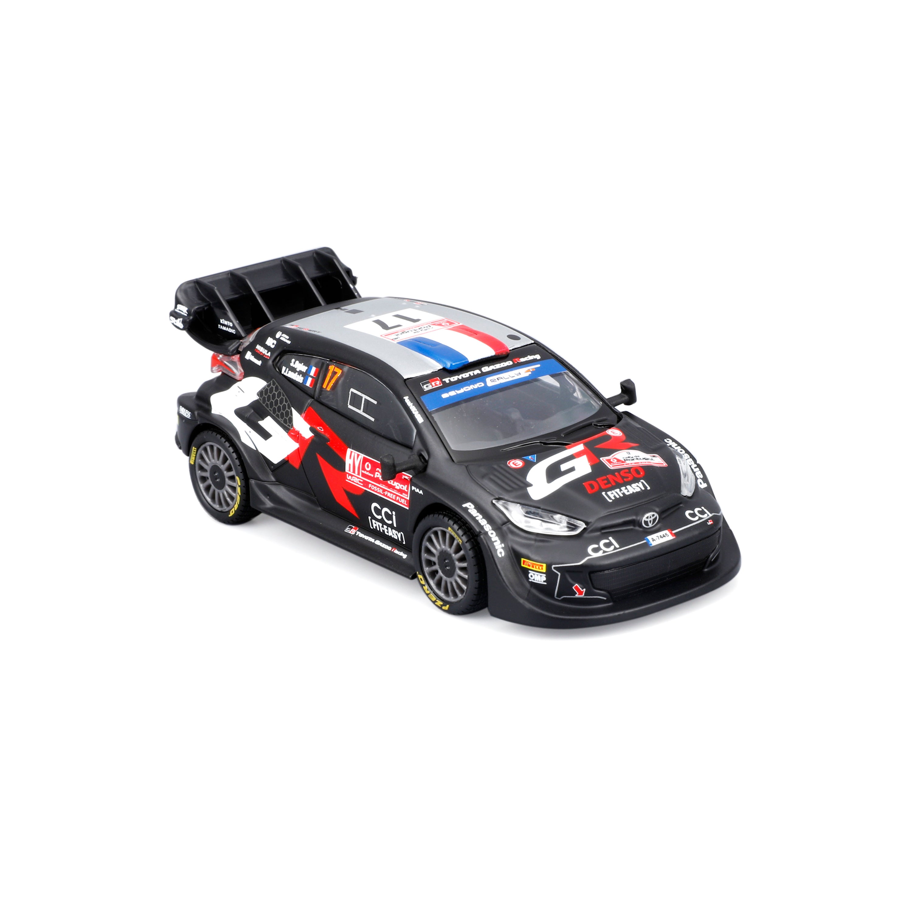 bburago-toyota-gr-yaris-rally1-hybrid-17-1-43-con-teca-modellino-rally-nero image 4