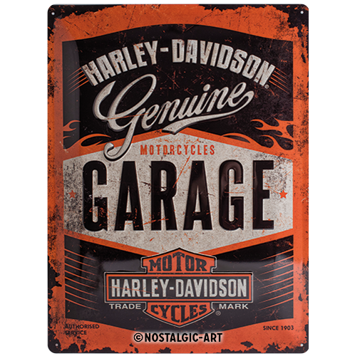 nostalgic-art-harley-davidson-garage-targa-in-metallo-30x40-cm-2 image 2